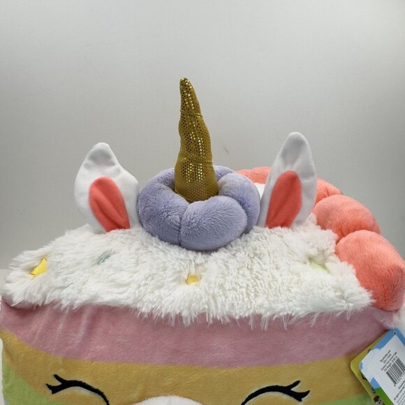 Squishable Comfort Food Unicorn Cake 15" Plush Pillow Rainbow Large Stars - Picture 4 of 14